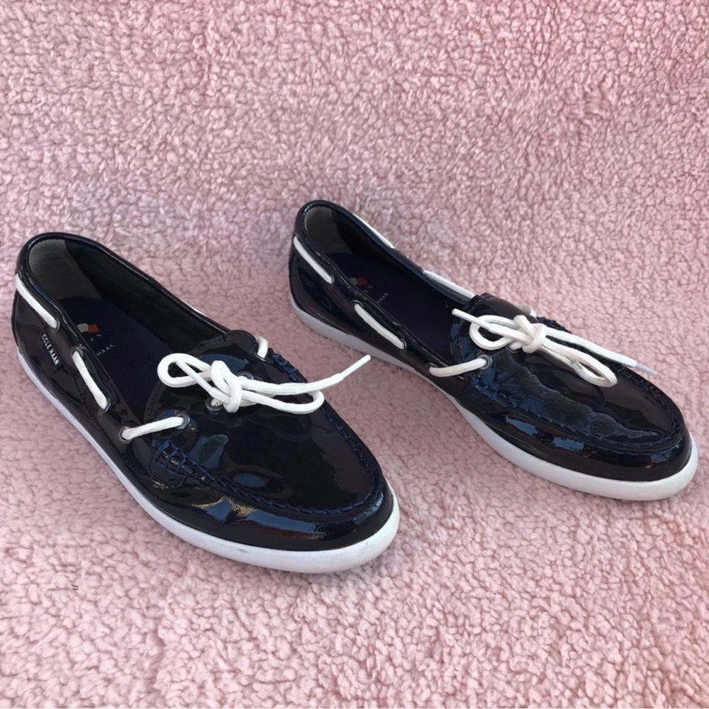 Cole Haan Nantucket Camp Boat Shoe, #W05747, Navy Patent, Women's US Size 8